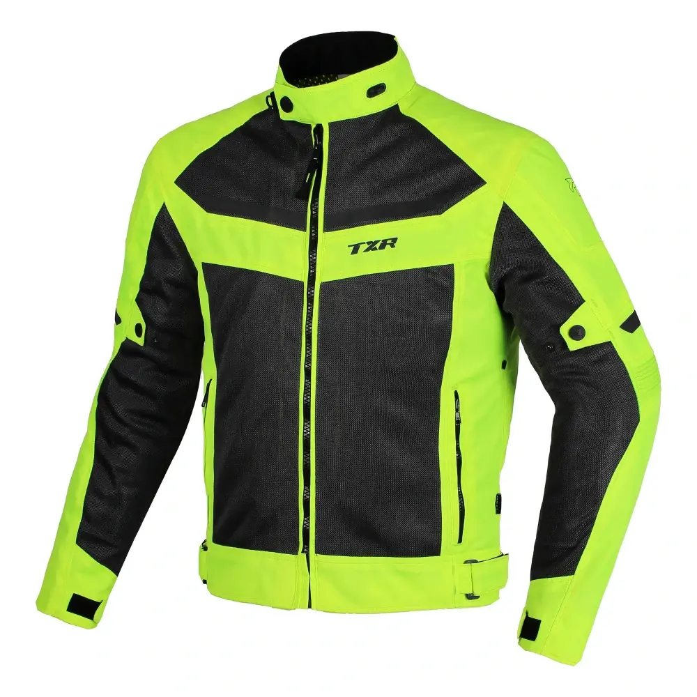 TXR Bunda na motorku Swift fluo žlutá XXL (Vyjímatelná voděodolná membrána; certifikované chrániče ramen a loktů; kapsa pro zádový chránič; kapsa pro)