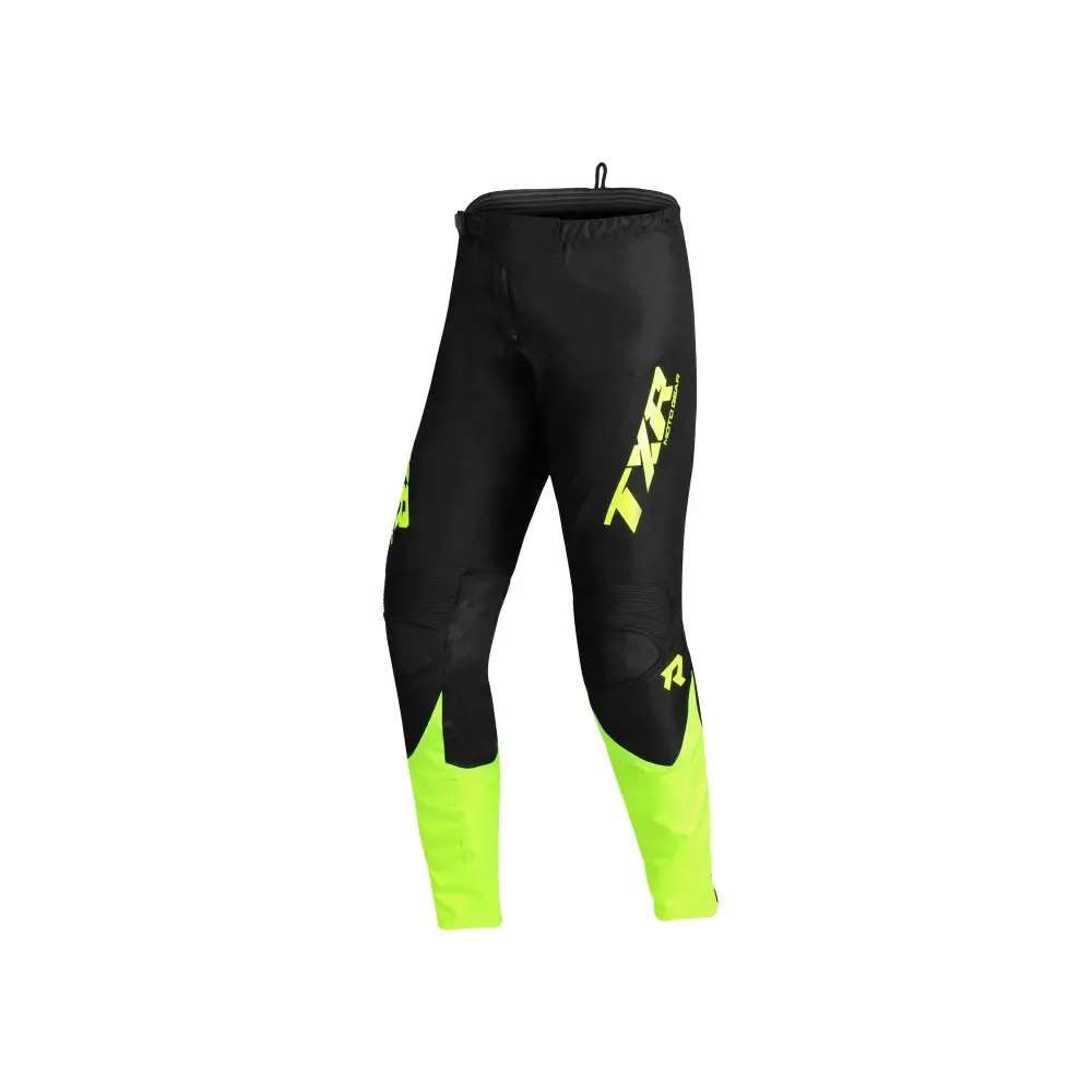 TXR Dětské motokrosové kalhoty Pulse černo-fluo žluté 4-5 (Odolná polyesterová tkanina 600D vhodná pro dětské používání; stálobarevný design odolný)