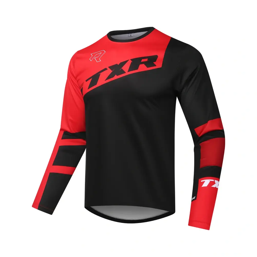 TXR Motokrosový dres Vortex černo-červený XXL (Anatomický střih;prodloužená zadní část,odolný materiál)