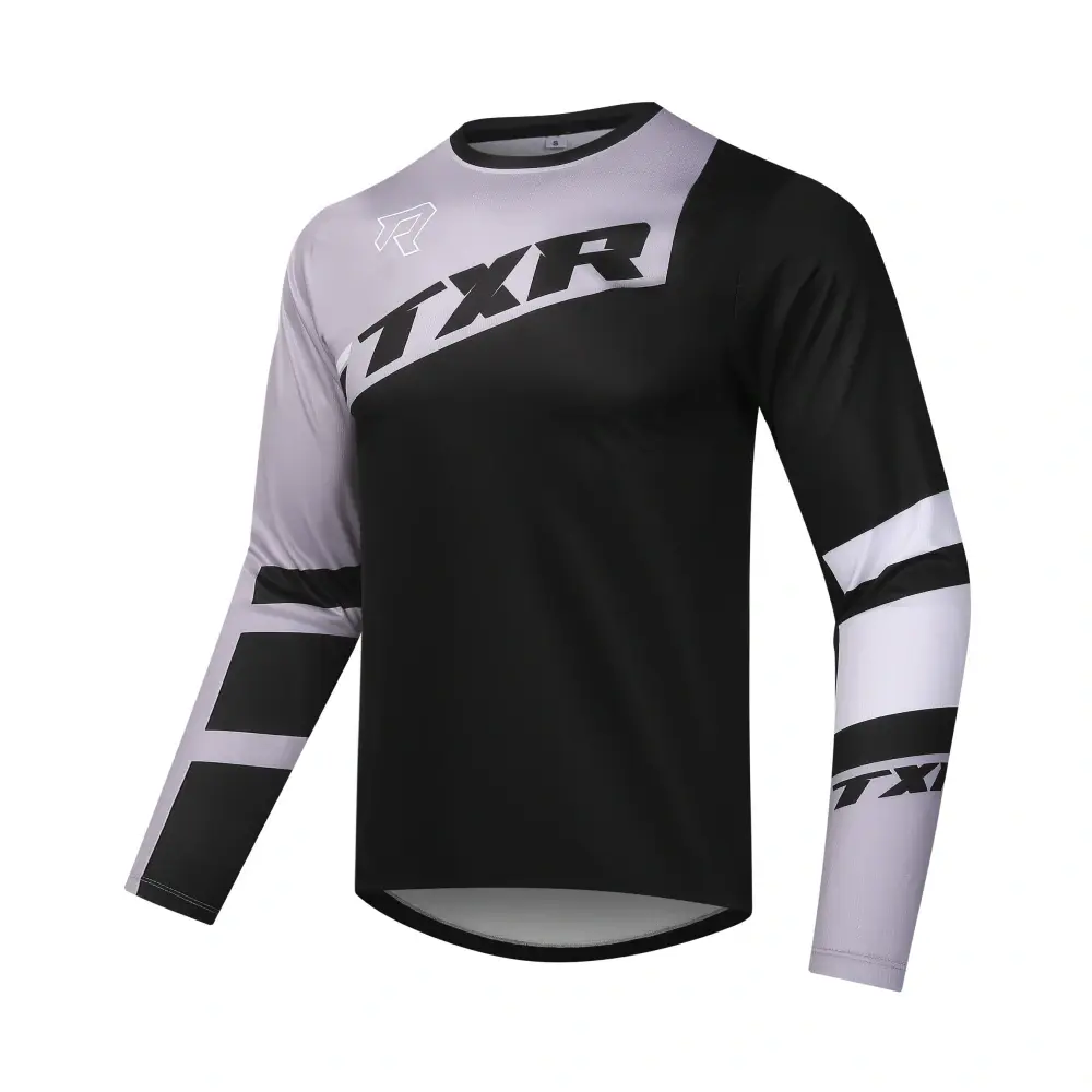 TXR Motokrosový dres Vortex černo-šedý S (Anatomický střih;prodloužená zadní část,odolný materiál)