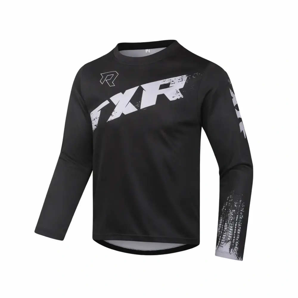 TXR Dětský motokrosový dres Pulse černý XL (Anatomický střih;prodloužená zadní část,odolný materiál)