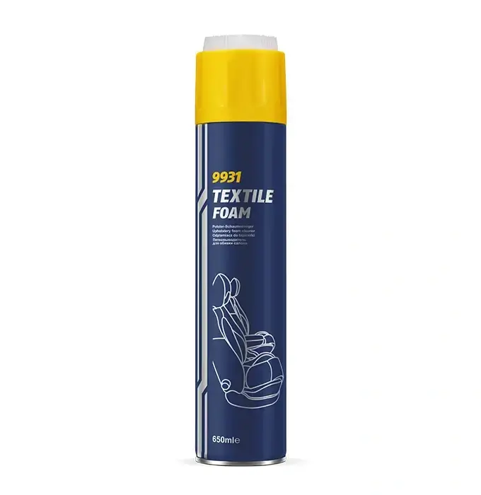 MANNOL 9931Textile foam - Pěnový čistič potahů - 650ml (Vysoce účinný pěnový čistič na textilie)