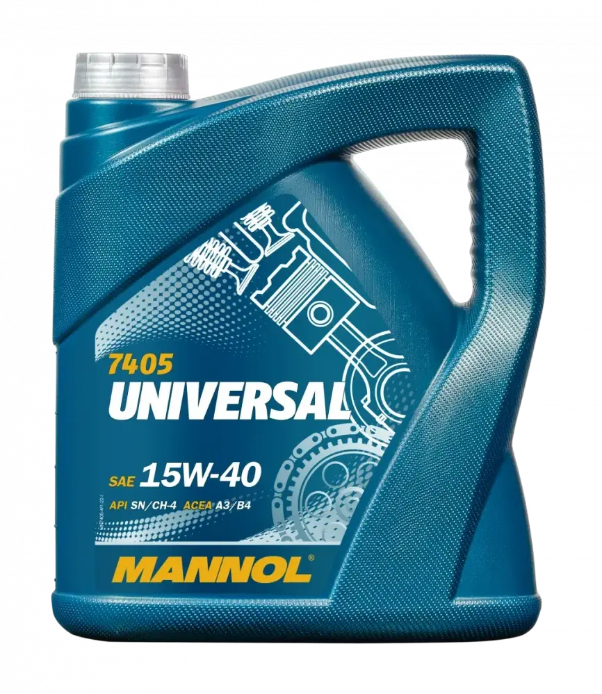 MANNOL Motorový olej 7405 Universal 15W-40 - 4L (Celoroční univerzální motorový olej ekonomické třídy na vysoce rafinované minerální bázi)