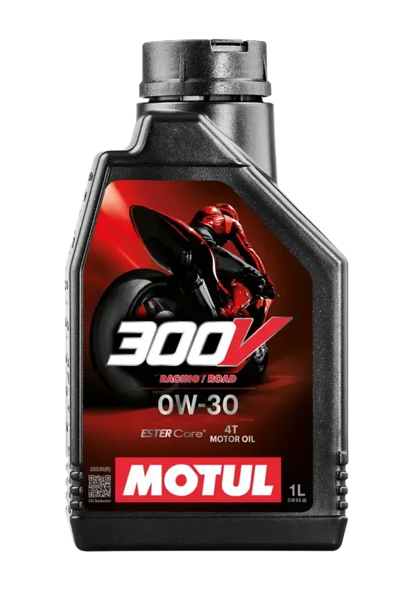 MOTUL Motorový olej 300V Factory Line Road Racing 0W-30 - 1L (112544) (Závodní motorový olej 4T vyvinutý pro tovární a vysoce výkonné sériové)