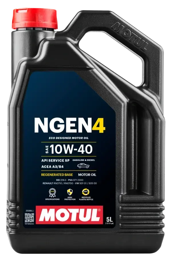 MOTUL Motorový olej NGEN 4 10W-40 - 5L (113059) (Inovativní motorový olej ze směsi udržitelných syntetických olejů, který umožňuje výrazně snížit)