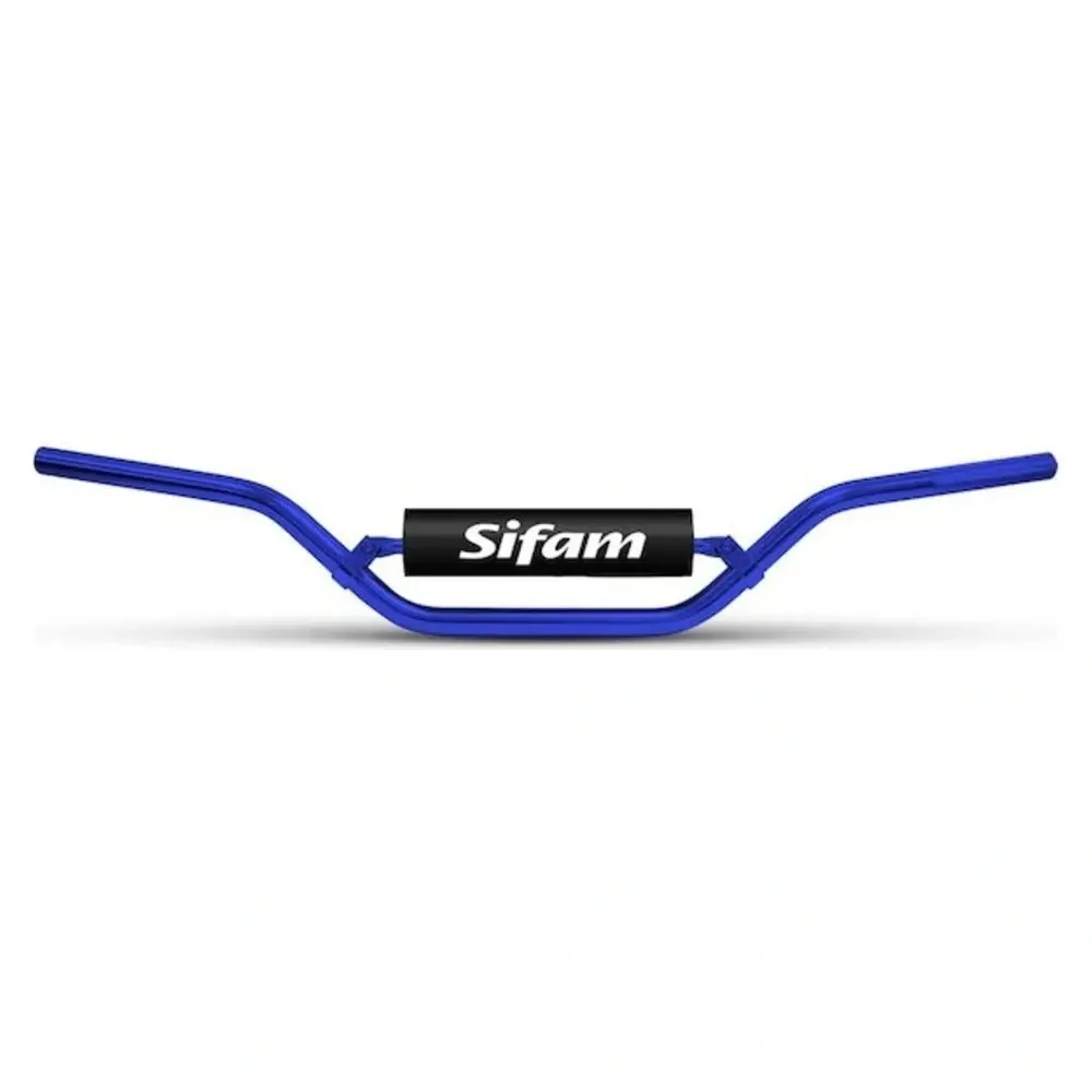 SIFAM Hliníková řídítka 22 mm modrá + pěnový chránič, výška 70 mm