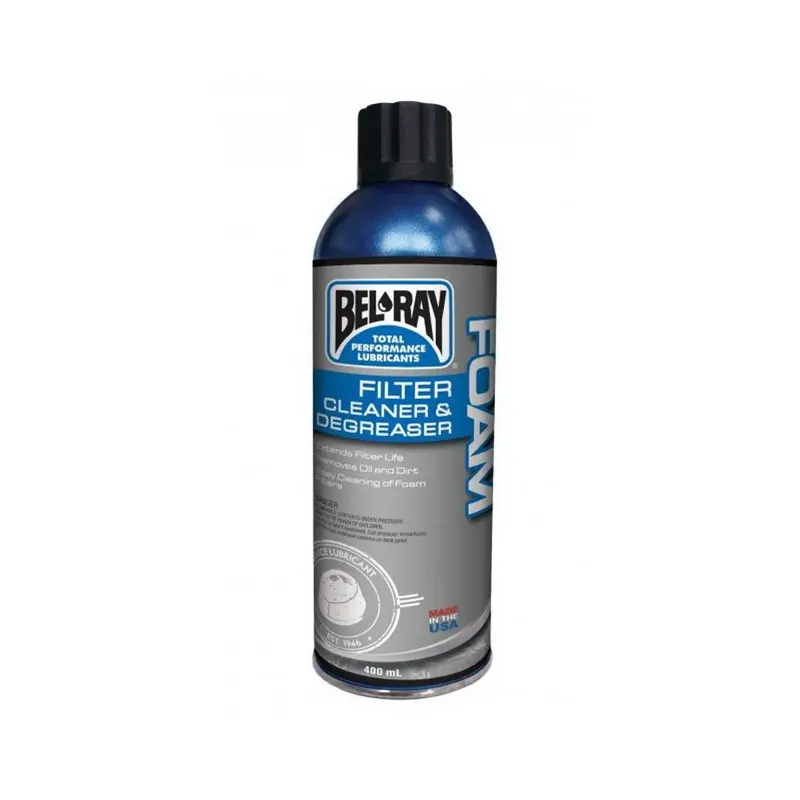 BEL-RAY Čistič filtrů FOAM FILTER CLEANER & DEGREASER (400 ml sprej) (Odmašťovací sprej pro čištění pěnových vzduchových filtrů)