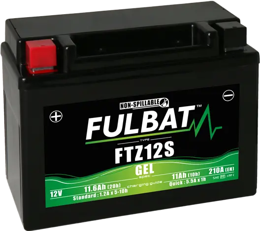 FULBAT FTZ12S 12V 11Ah 210A (YTZ12S) 150x88x110mm L+ GEL bezúdržbová motobaterie (Gelový akumulátor (VRLA, AGM wet charged), značení JIS YTZ12S, 12V)