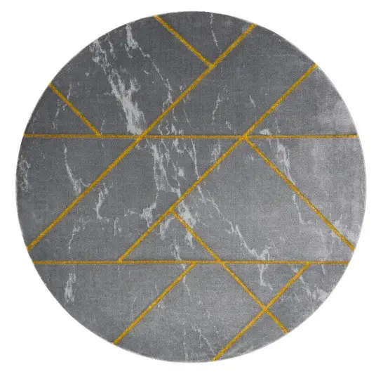 Dywany Łuszczów, Kusový koberec Emerald geometric 1012 grey and gold kruh,