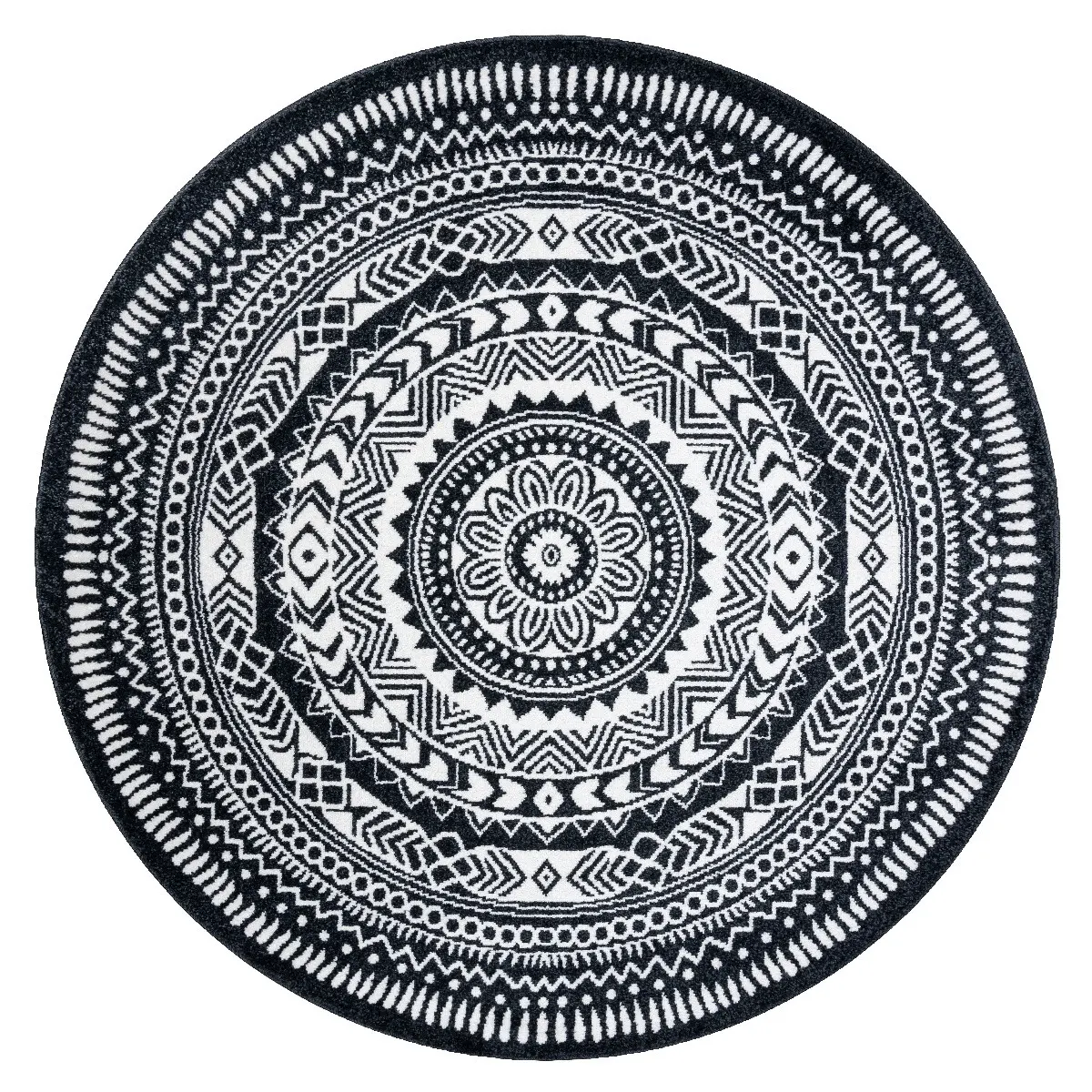 Dywany Łuszczów, Kusový koberec Napkin black kruh,