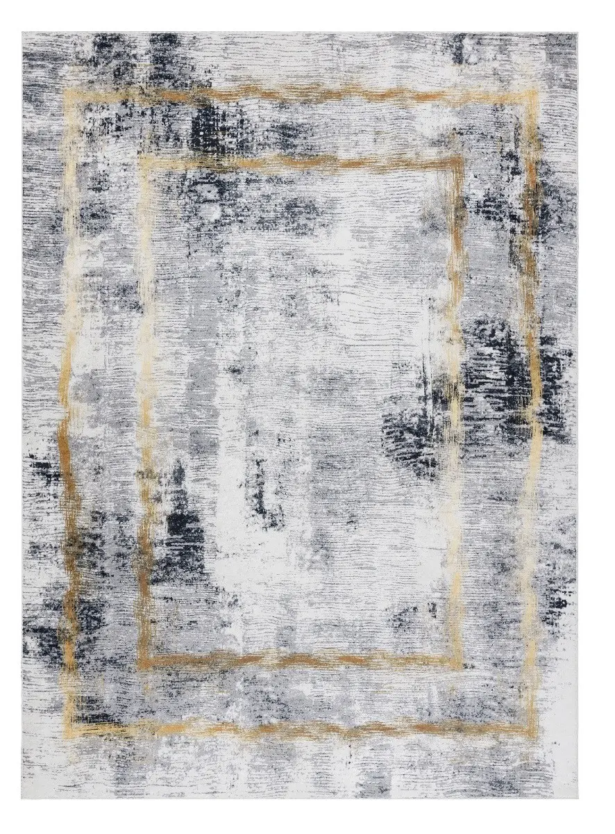 Dywany Łuszczów, Kusový koberec ANDRE Frame 1065, 160x220, šedá, chodba / předsíň