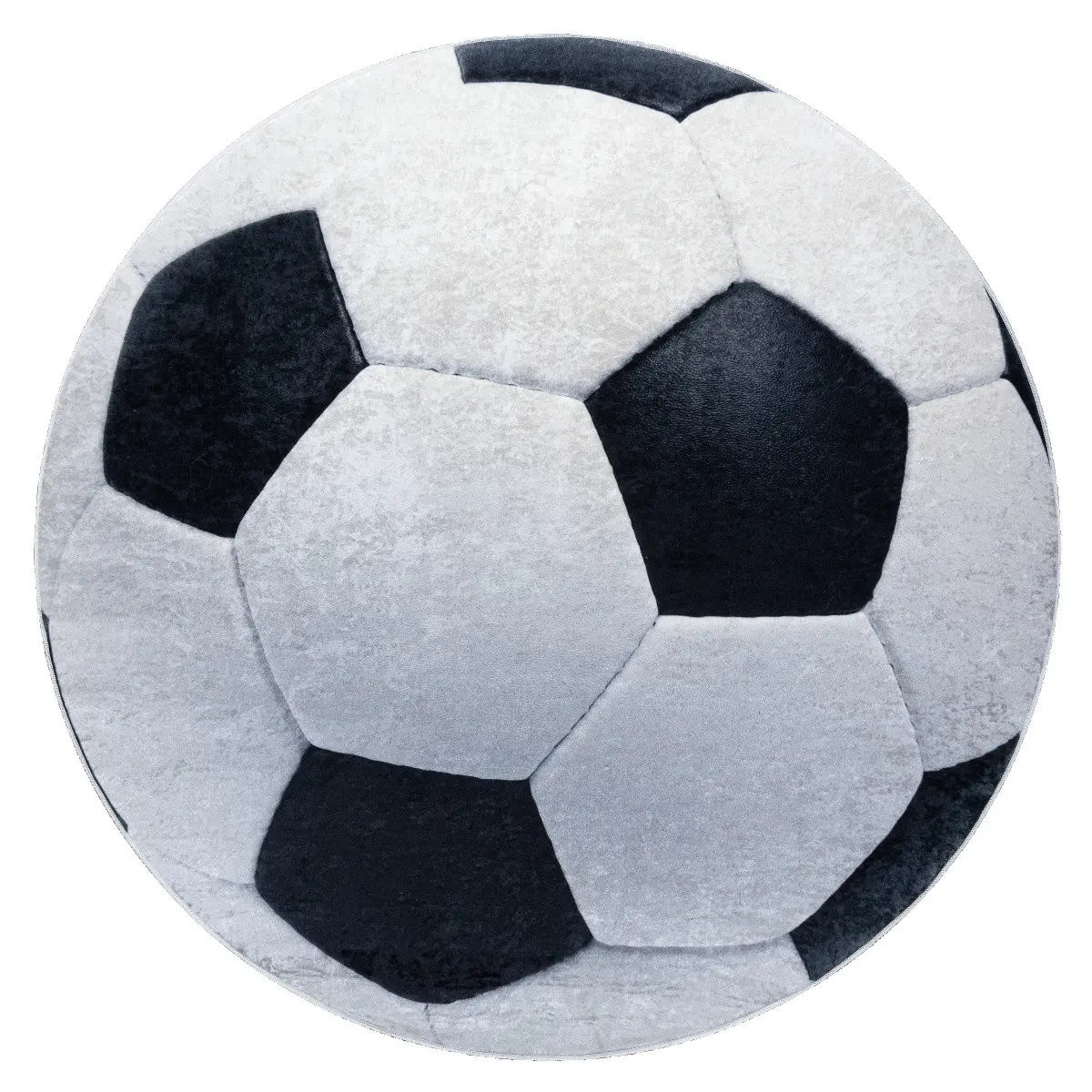 Dywany Łuszczów, Dětský kusový koberec Bambino 2139 Football, 160x160 (průměr) kruh, černobílá, dětský pokoj