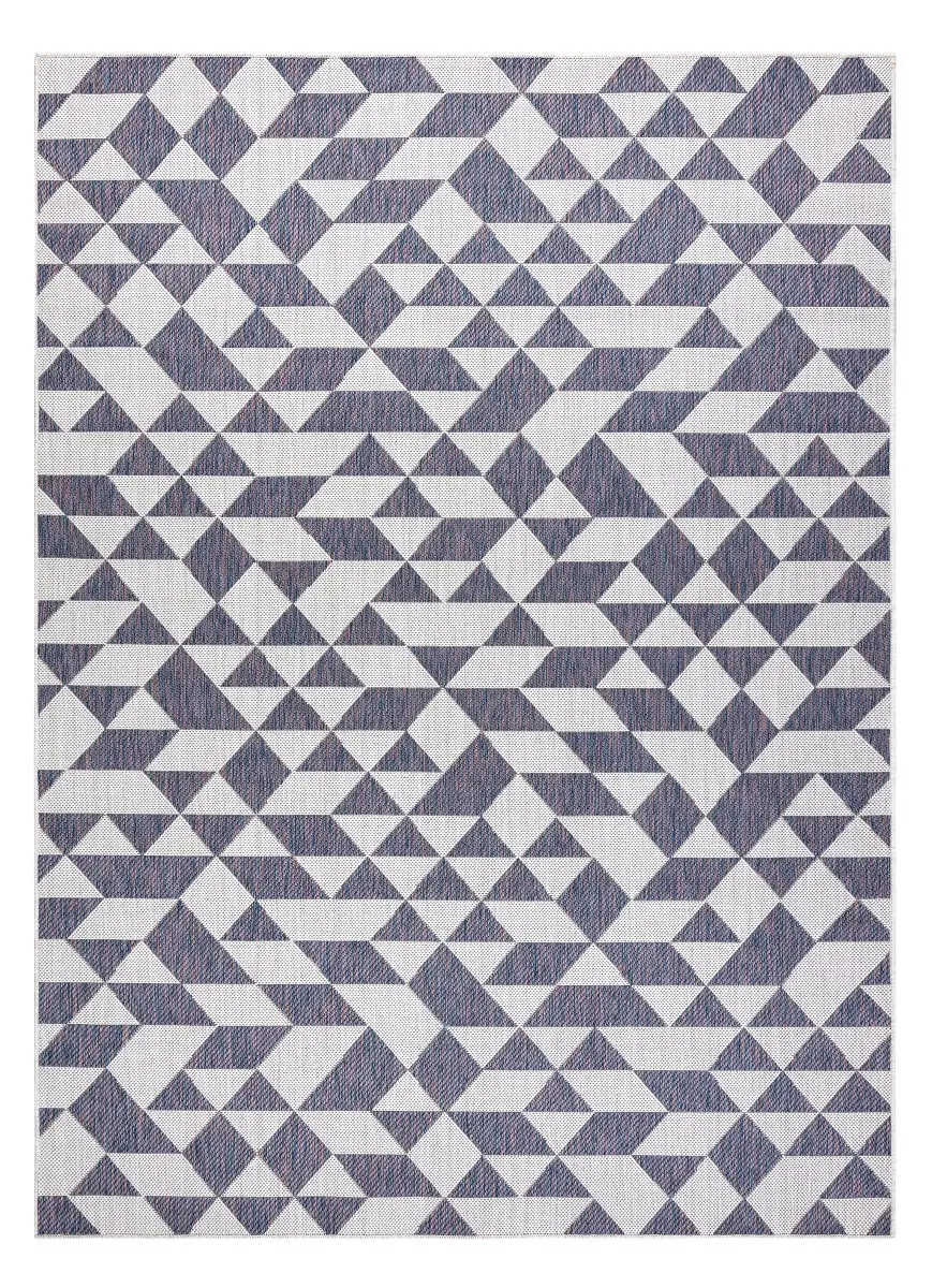 Dywany Łuszczów, Kusový koberec Sion Sisal Triangles 22373 ecru/blue-pink – na ven i na doma, 80x150, vícebarevná, chodba / předsíň