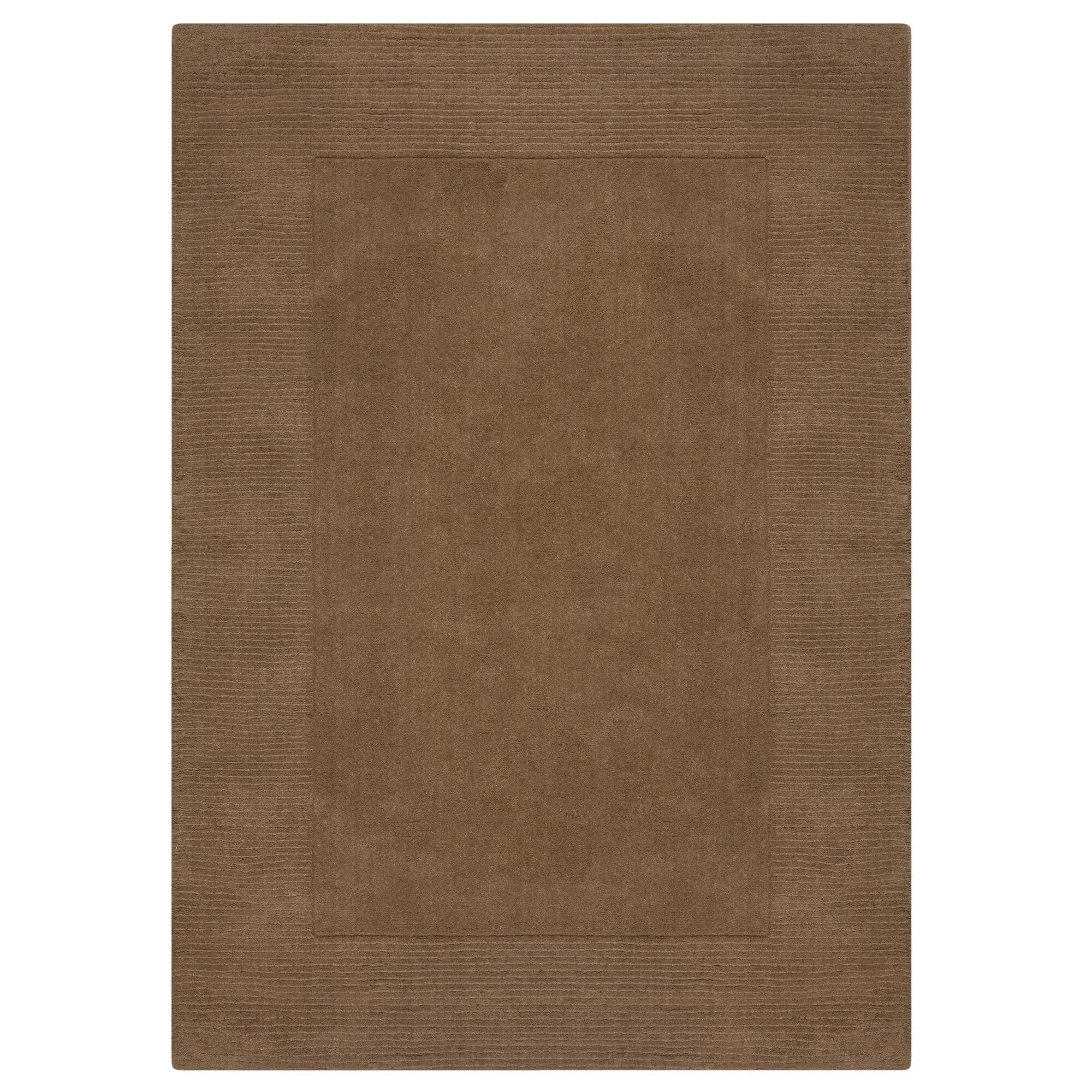 Kusový ručně tkaný koberec Tuscany Textured Wool Border Brown 160x230 cm