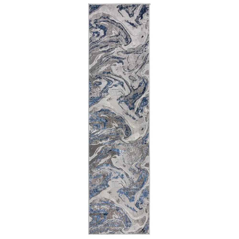 Flair Rugs, Běhoun Eris Marbled Navy, 80x300, modrá, chodba / předsíň
