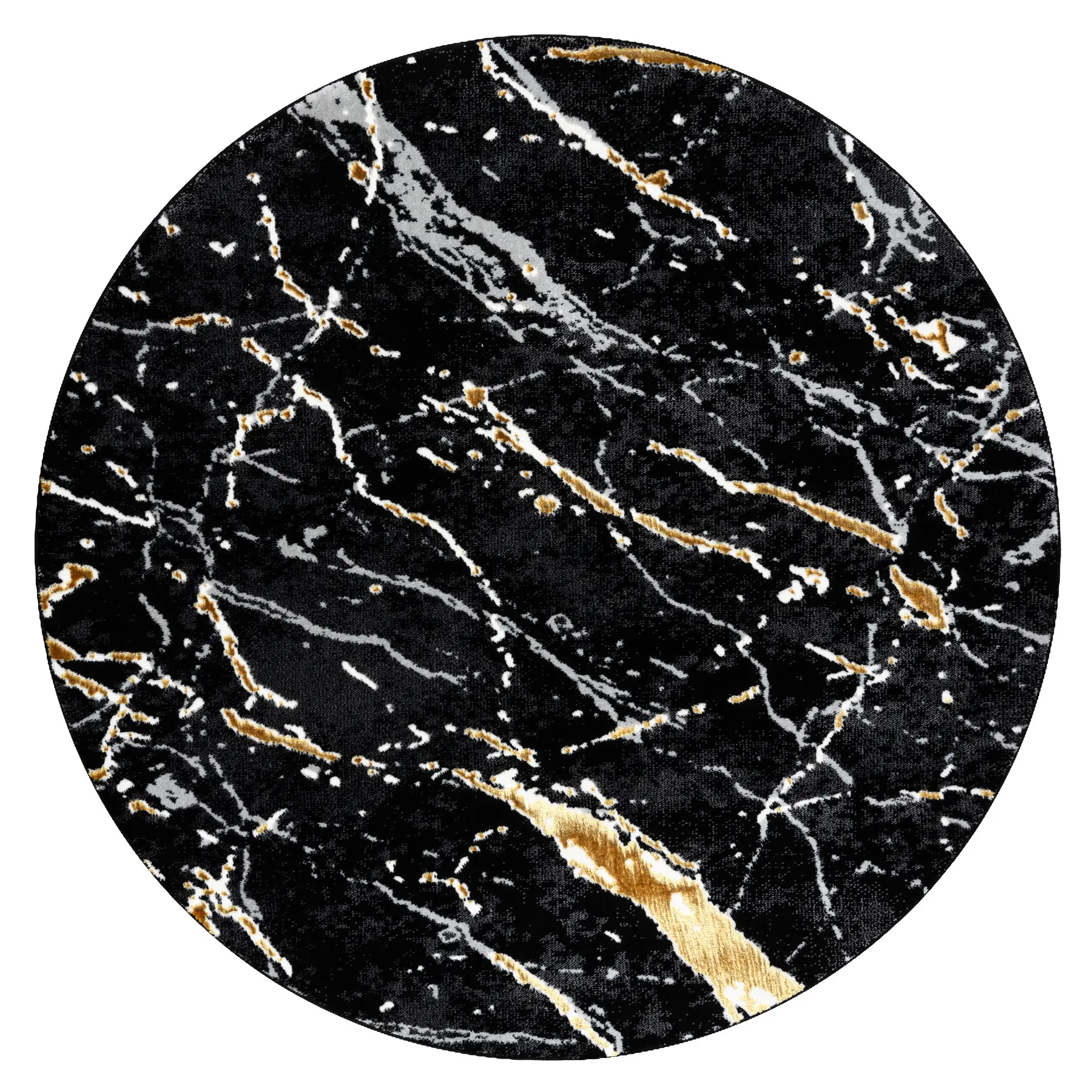 Dywany Łuszczów, Kusový koberec Allure 1963 black/gold kruh,
