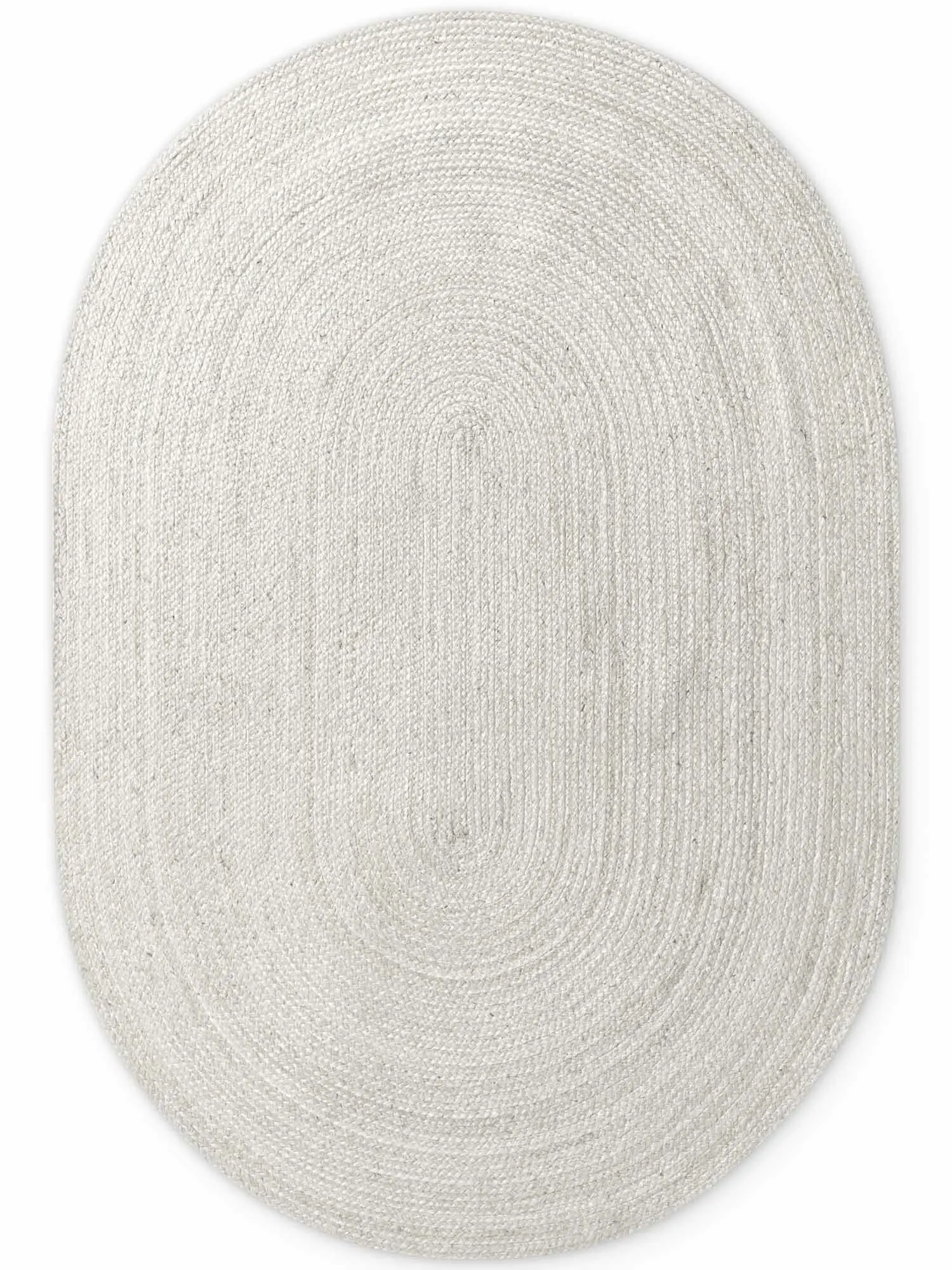 Hanse Home, Kusový koberec Jute Braided 106321 White ovál, 160x230 ovál, bílá, chodba / předsíň