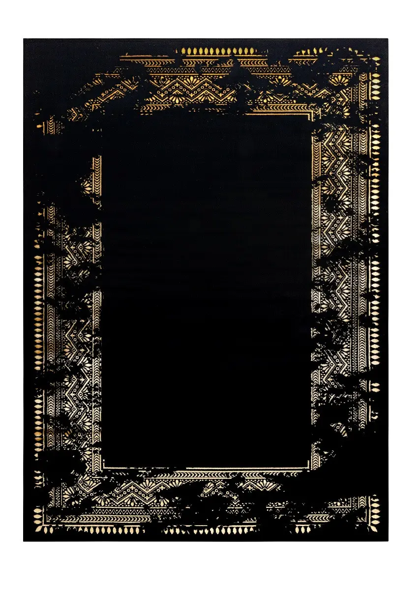 Dywany Łuszczów, AKCE: 200x290 cm Kusový koberec Gloss 408C 86 glamour black/gold, černá, chodba / předsíň
