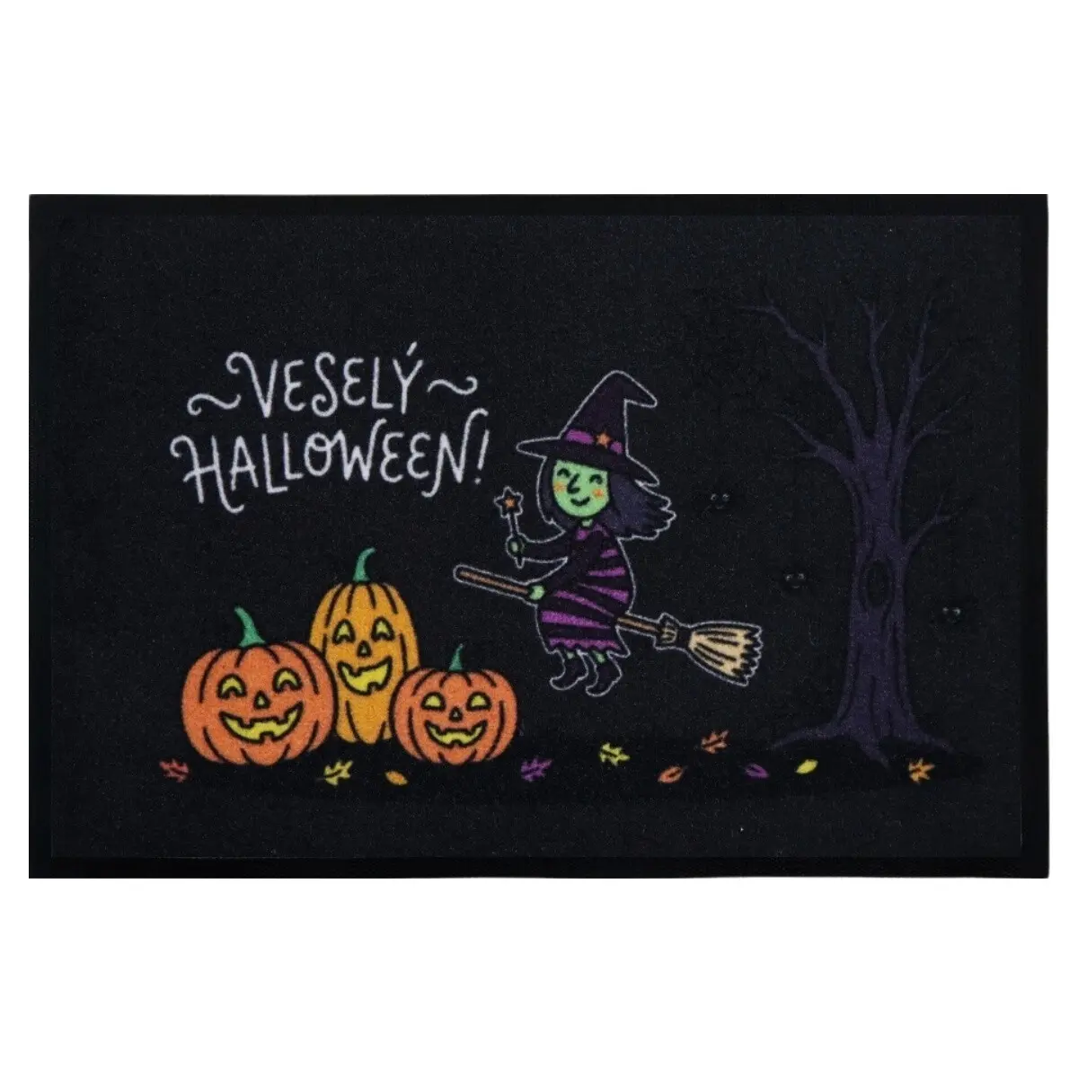 Mercury Flooring, Rohožka Veselý Halloween s čarodějkou 40x60 cm, 40x60, černá