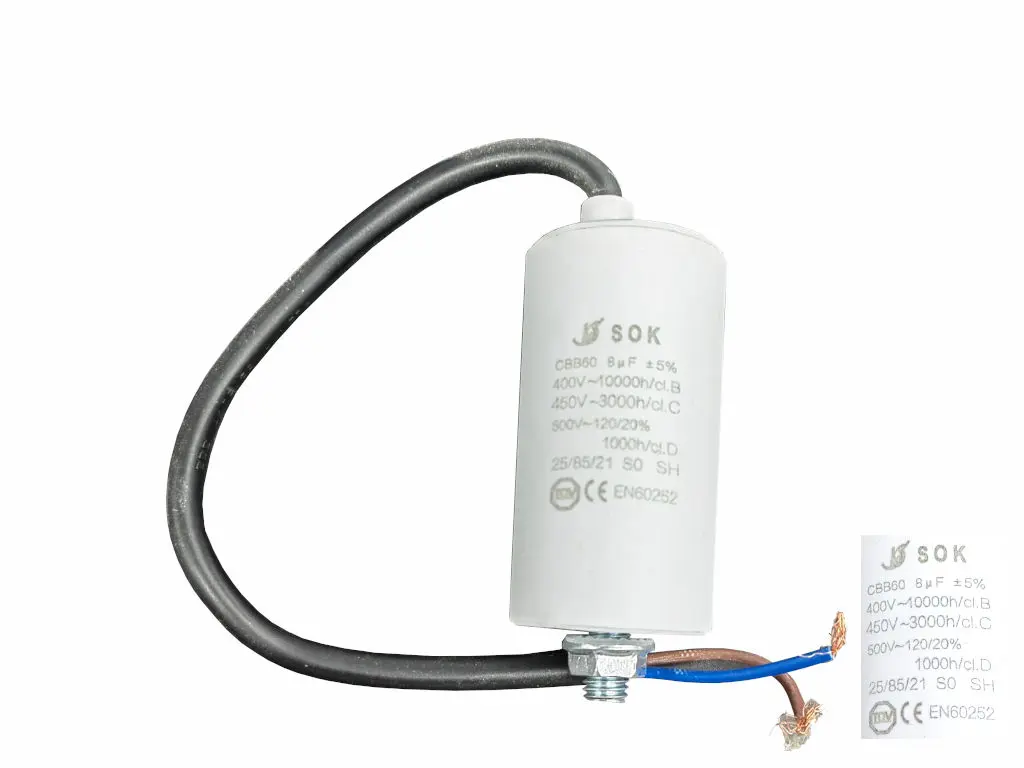 Kondenzátor rozběhový 8uF Kabel TC886HS CBB60