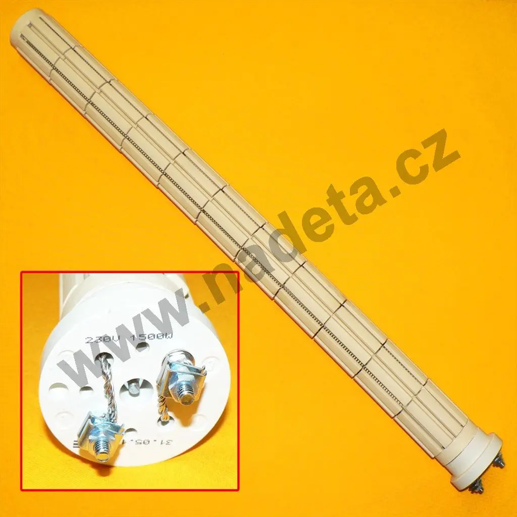 Topné těleso keramické 1500W 11 článků 1xnetopící 230V l=600mm