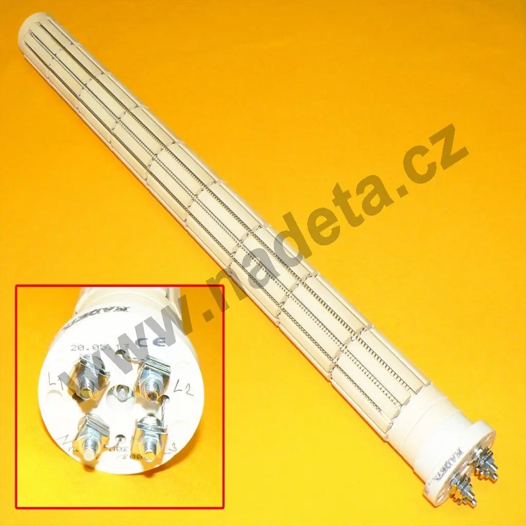 Topné těleso keramické 2100 W, 3 x 700 W 230 V / 400 V, 10 článků, 600 mm
