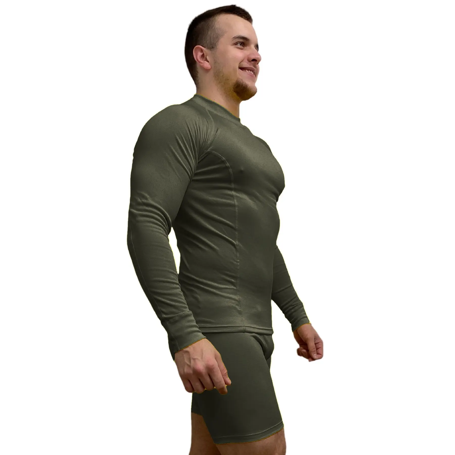 SPORT NANO triko dlouhý rukáv .pánské .S .khaki