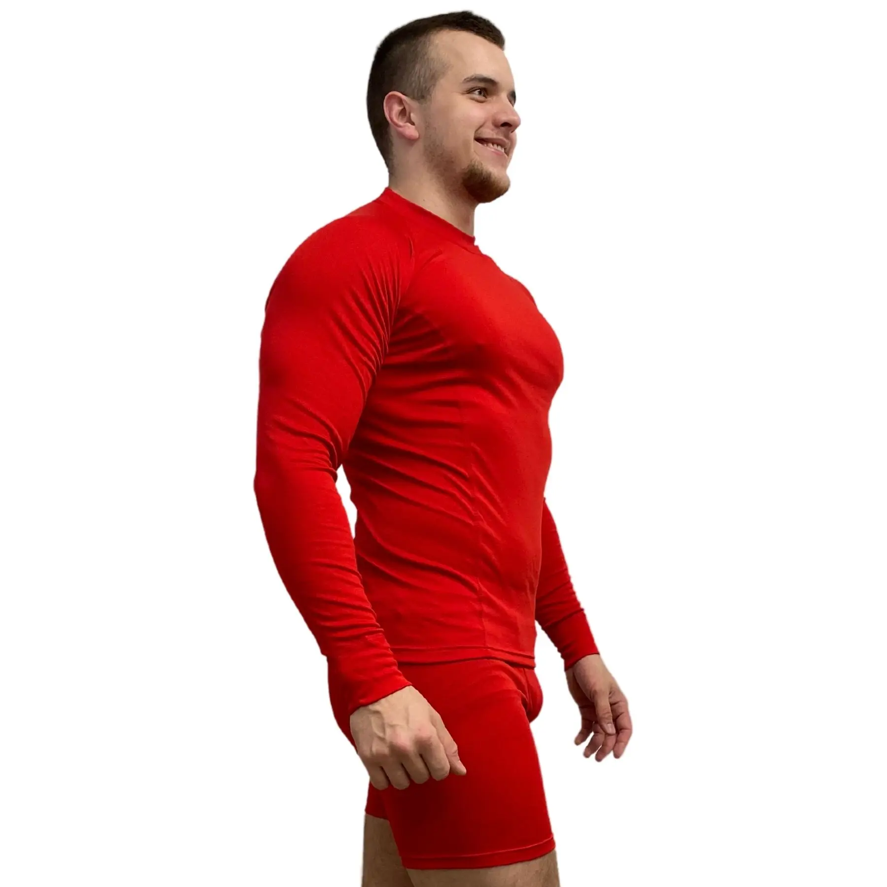 SPORT NANO triko dlouhý rukáv .pánské .S .červená