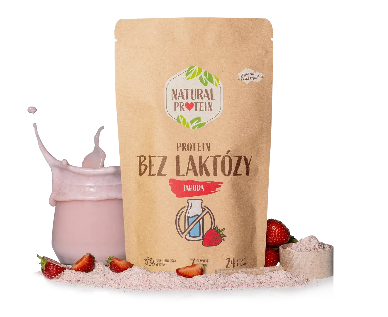 NaturalProtein Bezlaktózový protein Jahoda