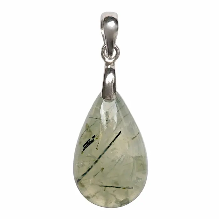 Prehnit přívěsek stříbro Ag 925 č. 1 - 2,9 cm, 8,6 g