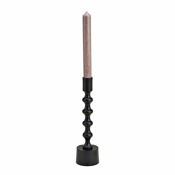 Svícen kovový pro stolní svíčky Black 23 cm - 6 x 23 cm
