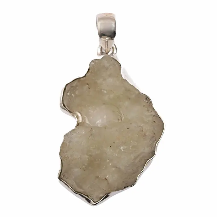 Libyjské pouštní sklo přívěsek stříbro Ag 925 P255 - 3,8 cm, 11,5 g