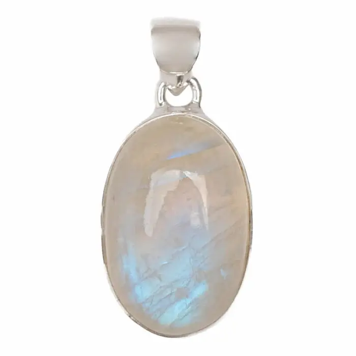 Měsíční kámen duhový Bluefire přívěsek stříbro Ag 925 P2567 - 2,2 cm, 6,5 g