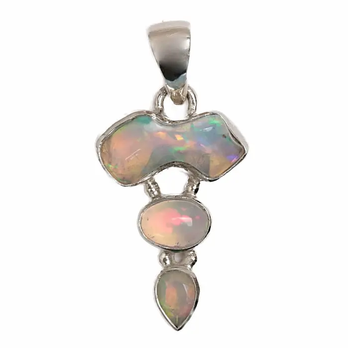 Opál etiopský design přívěsek stříbro Ag 925 LOT39 - 2,1 cm, 2,4 g