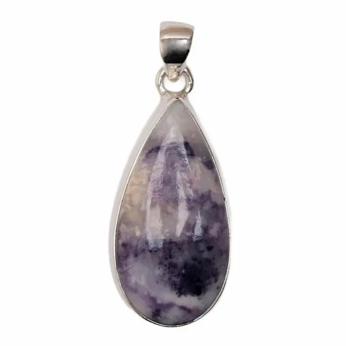 Opál Violet flame přívěsek stříbro Ag 925 P399 - 3,1 cm, 6,7 g