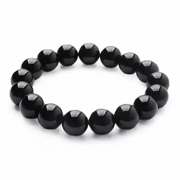 Onyx luxusní náramek z velkých korálků - obvod cca 17 až 21 cm