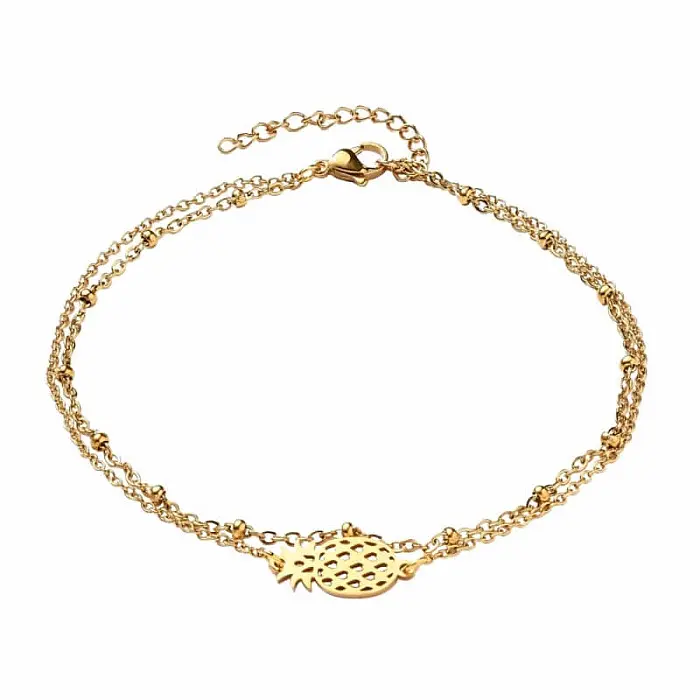 Náramek na nohu nerez ocel Ananas - obvod cca 24,5 cm