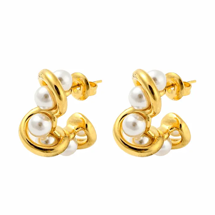 Módní náušnice s imitací perel Orbit Pearl - cca 1,9 cm