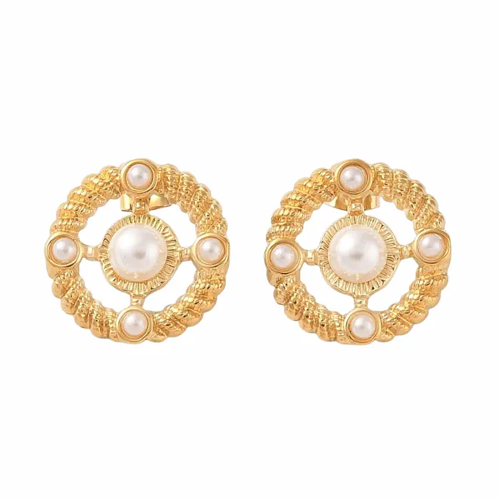 Náušnice z nerezové oceli Pearl Crown - 2,2 cm
