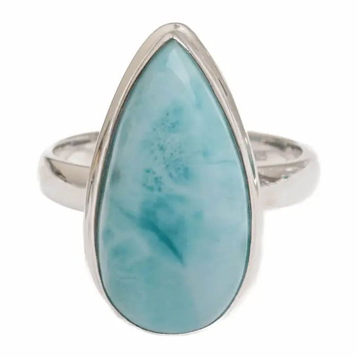 Larimar prsten stříbro Ag 925 LOT464 - 57 mm (US 8), 6,5 g