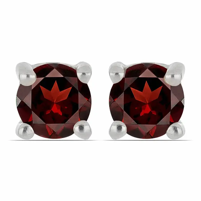 Náušnice stříbrné s broušenými granáty Ag 925 040418 GT - 0,4 cm, 0,8 g