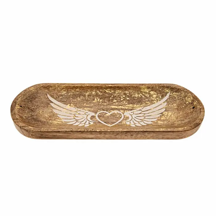 Stojánek z mangového dřeva Angel wings - 10 x 27,5 cm