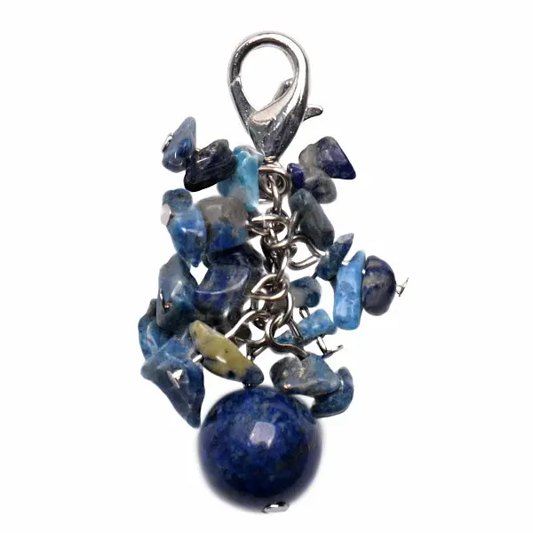 Lapis lazuli hrozen přívěsek s velkým korálkem - cca 5 cm