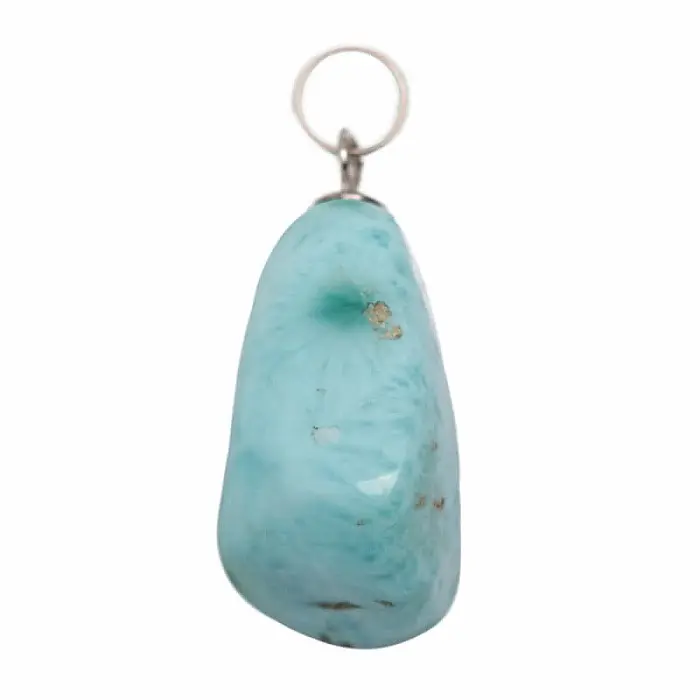 Larimar přívěsek tamblovaný AA kvalita stříbro Ag 925 č. 3 - cca 1,3 x 2,1 cm, 5,9 g