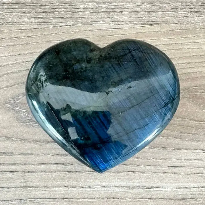 Labradorit srdce Extra kvalita Madagaskar č. 13 - cca 8,6 x 7,7 cm, 179 g