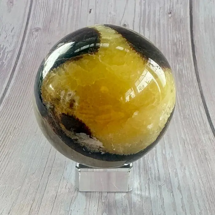 Septárie leštěná koule Madagaskar 26 - cca ø 6,8 cm, 452 g