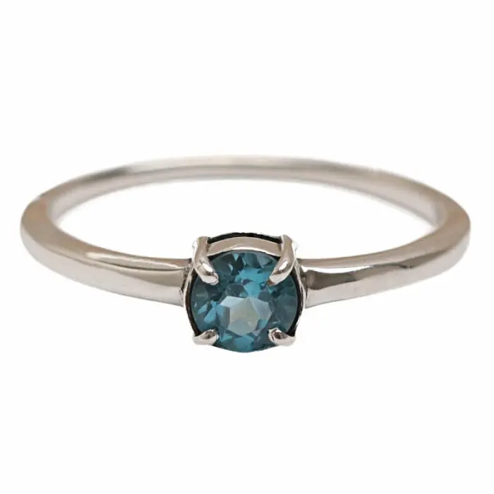 Stříbrný prsten se Swiss Blue topazem - 52 mm (US 6), 1,9 g