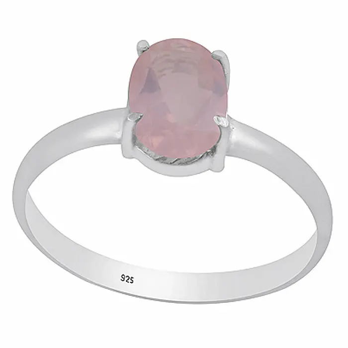 Stříbrný prsten s růženínem - 57 mm (US 8), 1,6 g