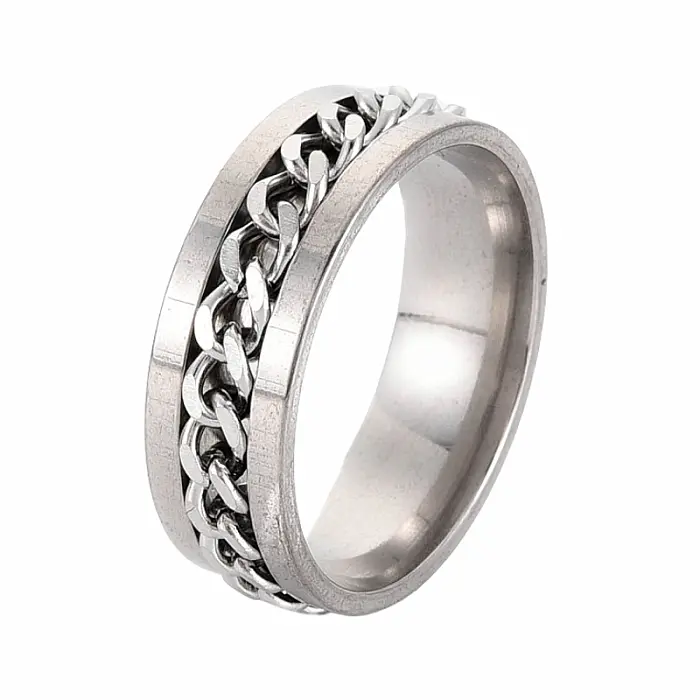 Pánský ocelový prsten Curb Chain - 62 mm (US 11)
