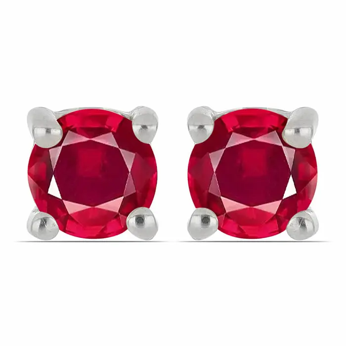 Náušnice stříbrné s broušenými rubíny Ag 925 040418 RB - 0,4 cm, 0,8 g